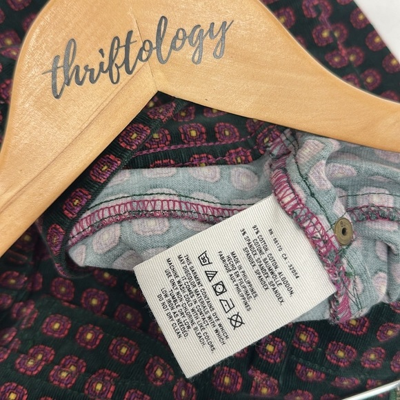 Pilcro and the Letterpress Corduroy Pants Pant Trouser Floral Green Pink Size 26 - Picture 7 of 10